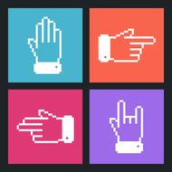 Modern Pixel Hand Flat icons for Web and Mobile Applications