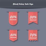 Black friday sales vertical ribbons Eps10 vector illustration