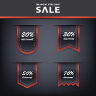 Vertical Black Friday sales ribbons Eps10 vector illustration