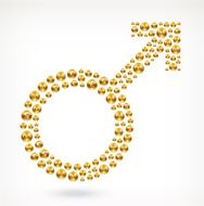 man Sign on Gold Coin Buttons