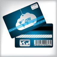 Loyalty card with cloud and striped background