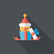 Christmas gift baskets flat icon with long shadow eps10 N73