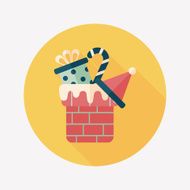 Christmas gift baskets flat icon with long shadow eps10 N74