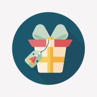 Christmas gift baskets flat icon with long shadow eps10 N75