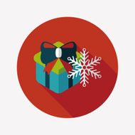 Christmas gift baskets flat icon with long shadow eps10 N77