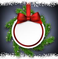 White paper gift card with red satin bow N7