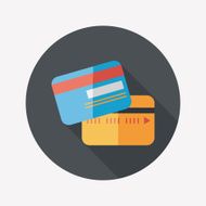 credit card flat icon with long shadow N18