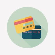 credit card flat icon with long shadow N19