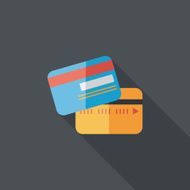 credit card flat icon with long shadow N20