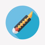 Utility knife flat icon with long shadow eps10 N8