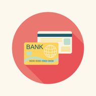 credit card flat icon with long shadow N21