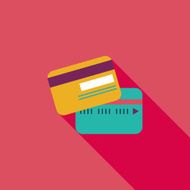 credit card flat icon with long shadow N22