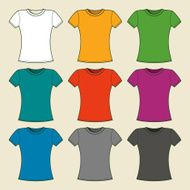 Colorful blank t-shirts template N2