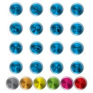 Abstract metal web icon set