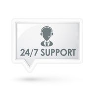 all day service support words on a speech bubble N2