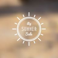 Big Summer Sale Vector Retro Poster with Abstract Blurred Backgr