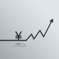 Ribbon yen sign and exchange the curve arrow