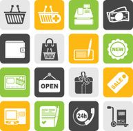 Silhouette shopping and retail icons N4