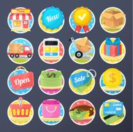 Commerce flat illustration icon set