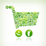 Shopping Cart Environmental Conservation Green Vector Button Pattern