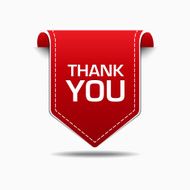 Thank You Red Label Icon Vector Design