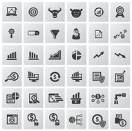 Market exchange and analysis icons vector