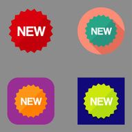 Flat "New" Sign icons
