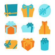 Celebration icon set of colorful gift boxes N2