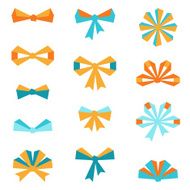 Set of various abstract bows and ribbons