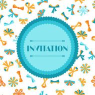 Invitation card with abstract various bows and ribbons
