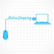 Online shopping Concept with mouse and laptop