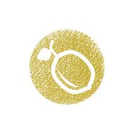 Lemon vector icon with hand drawn lines texture