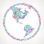 Globe On House and Real Estate Icon Pattern