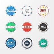 set of badges stickers Vector web elements Sale discount price N3