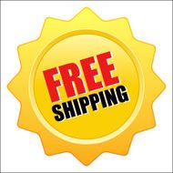Yellow free shipping sign - VECTOR