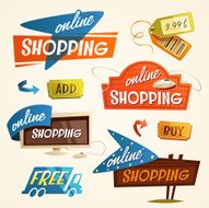 Online shopping concept Web elements Vector illustration N4