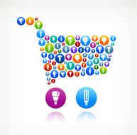 Shopping Cart Light bulbs and Lights Vector Graphic