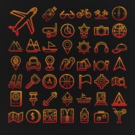 Set of 46 vector travel icons