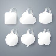 Vector white wobbler set on gray background
