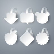 Vector white wobbler set on gray background N2