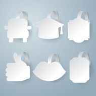 White wobbler vector set on gray background N4
