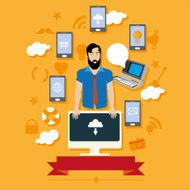 illustration concept icons for web and mobile phone N2