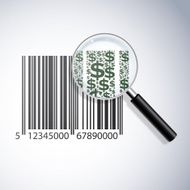 Consumerism with barcode and dollar signs