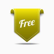Free Product Yellow Label Icon Vector Design