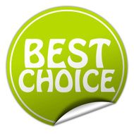 Best Choice round green sticker on white background