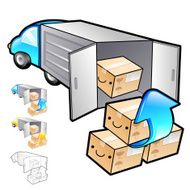 Delivery Item pickup truck Illustration