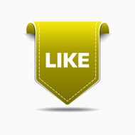 Like Yellow Label Icon Vector Design