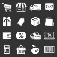 E-commerce shopping icons set