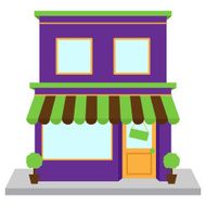 Vector Store Front or Shop with Window and Sign N2