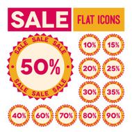 Set of flat sale labels